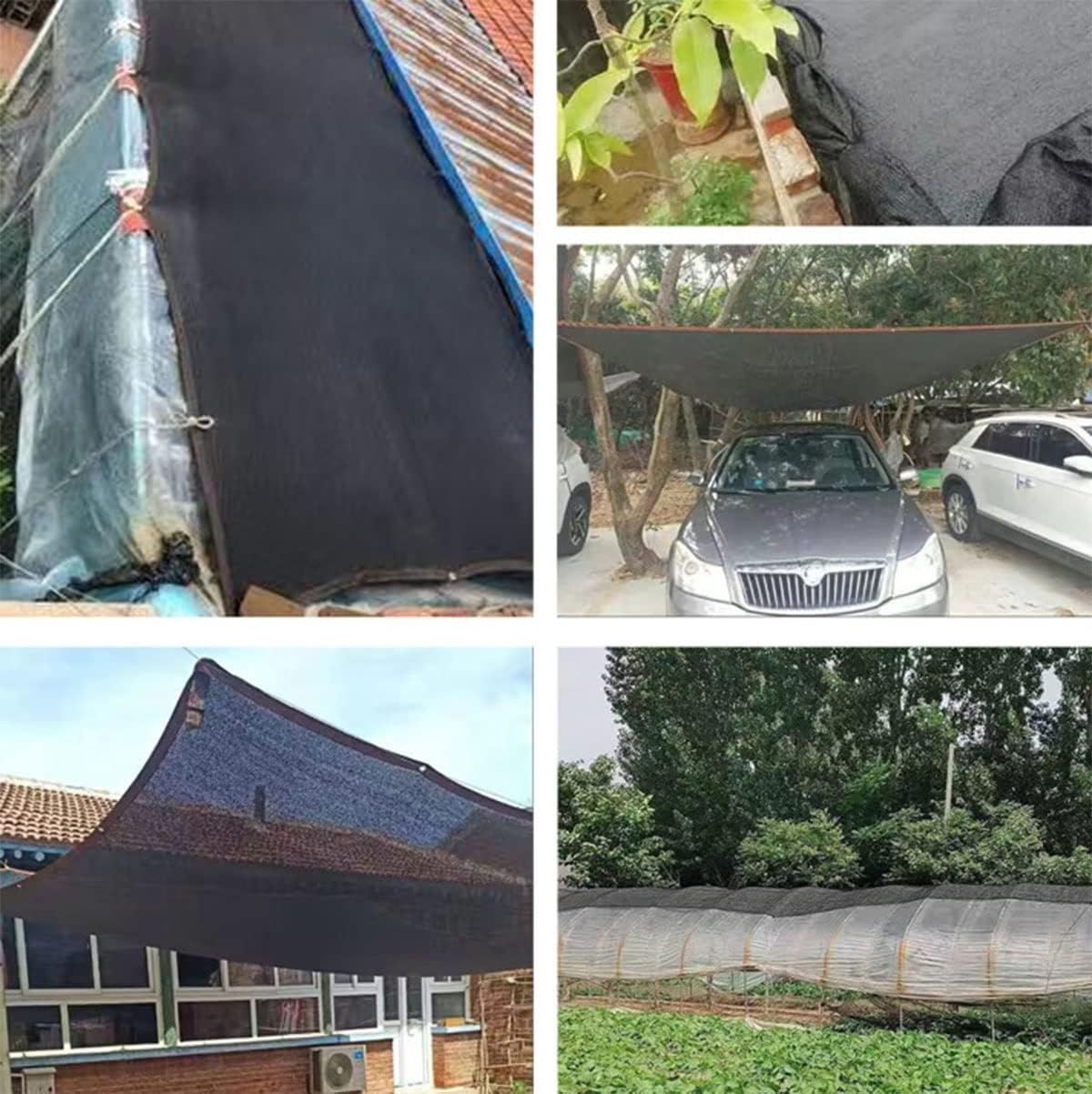Shade Net 70% Black Sunblock Shade Cloth UV Resistant Shade Canopy with Grommets Outdoor Shade Mesh Cover Tarp Easier to Hang Sun Shade Sail, 2x8m(6.5x26.2ft)