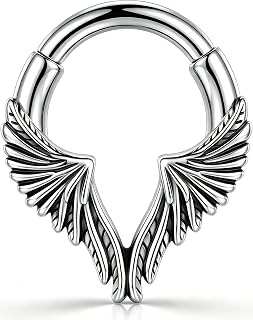 OUFER Halloween Septum Piercing Jewelry-16G Freedom Feather Septum Rings For Women Men