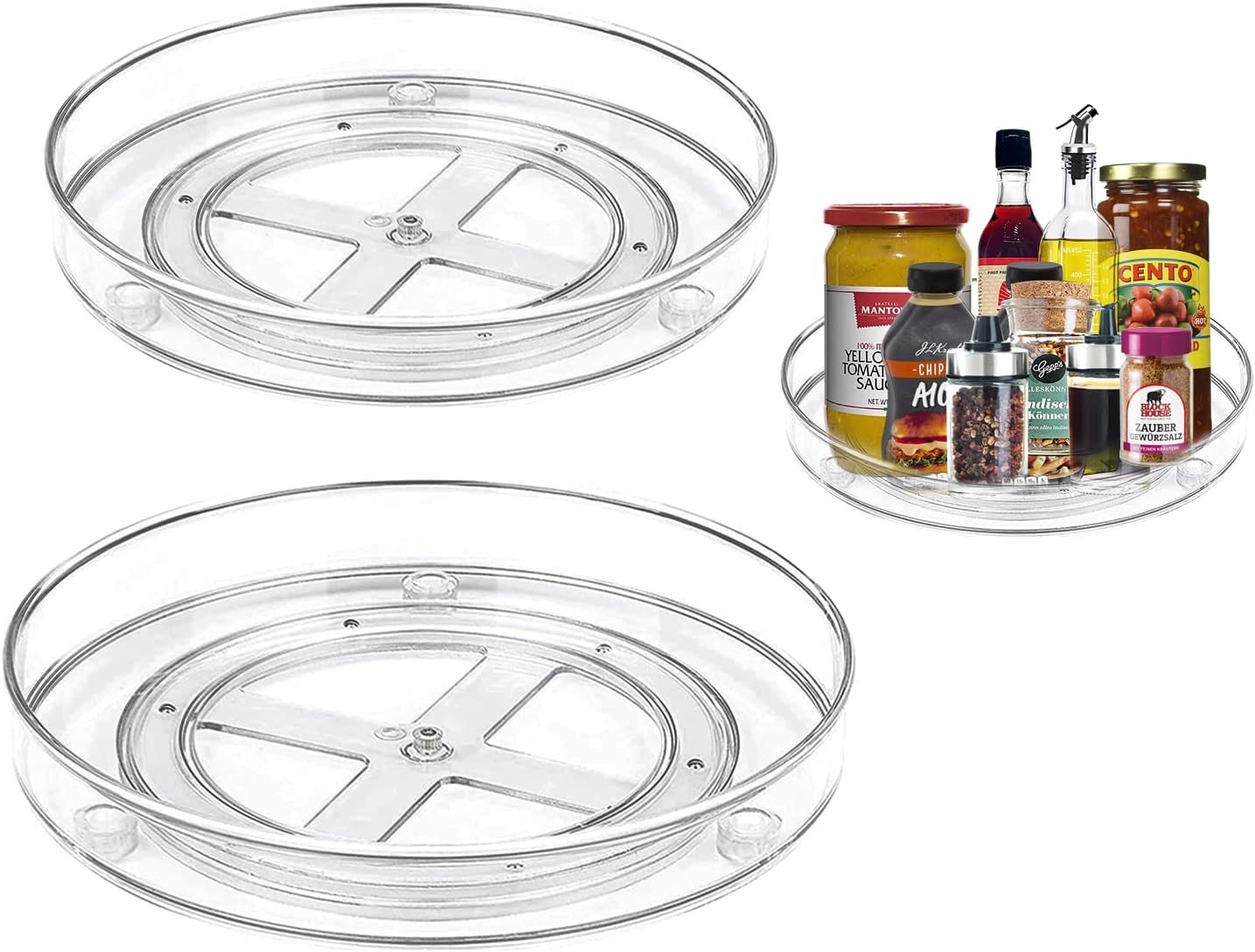 Bambus Drehteller 30cm - 360° Drehbares Gewürzregal Für Küche & Speisekammer