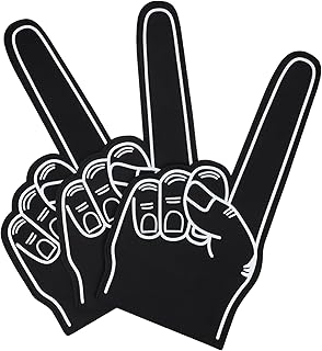TOYANDONA 3 Piezas Guantes Gigantes de Espuma EVA para Animación Deportiva Apoyo Eventos y Entrenamientos de Porristas Color Negro