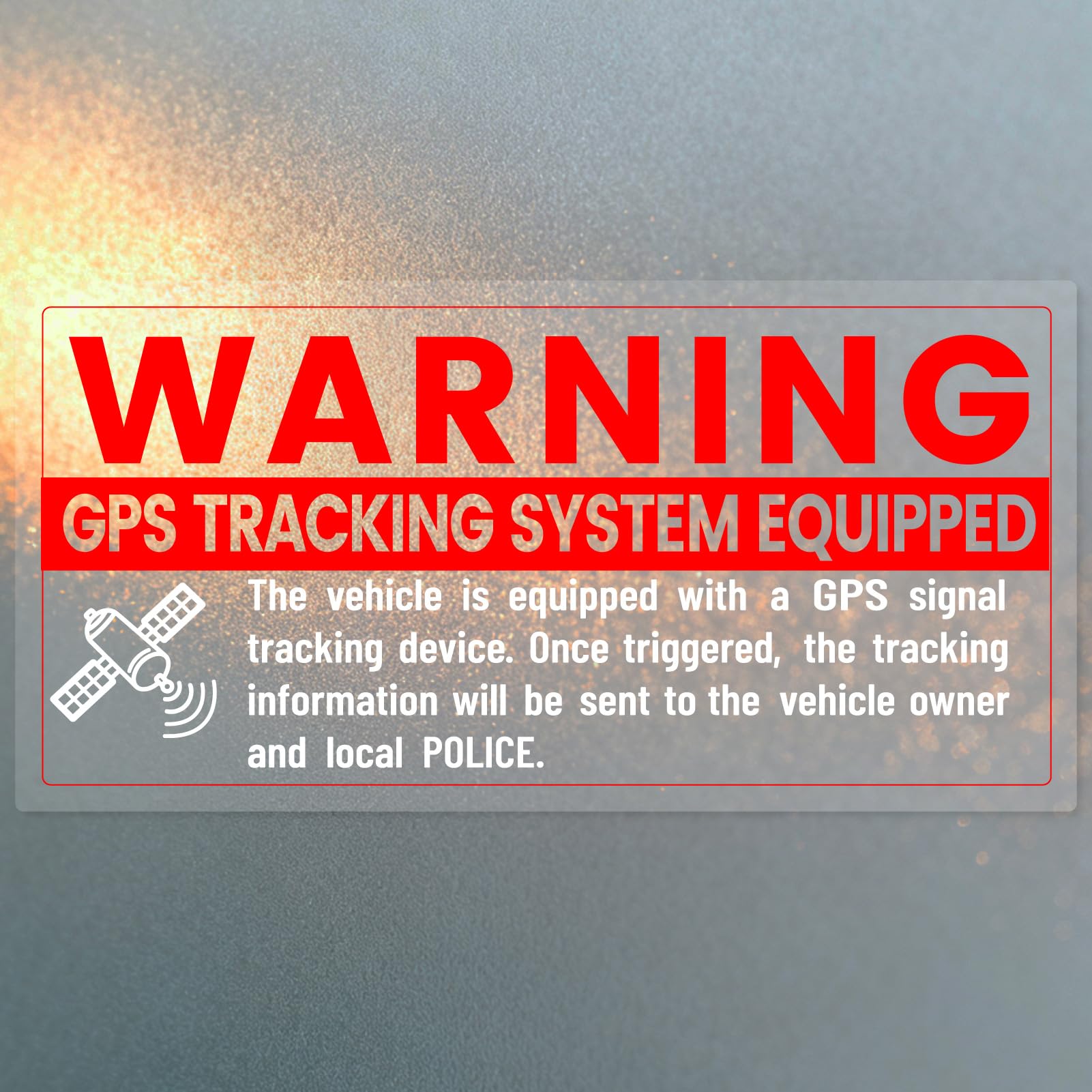 10Pcs Car Safety Warning Stickers GPS Tracking Sticker Anti-Theft Protect Vehicle Security Signs Self Adhesive Vinyl Waterproof Red Decal for Car Window Motorcycle Taxi Bike 2 x 4 Inch