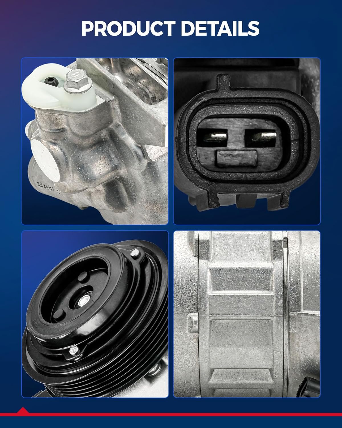 KAX 648388 Air Conditioning AC Compressor for Dodge Charger 2014-2023 3.6L,Challenger 2015-2023 3.6L, Chrysler 300 2014-2023 3.6Liter