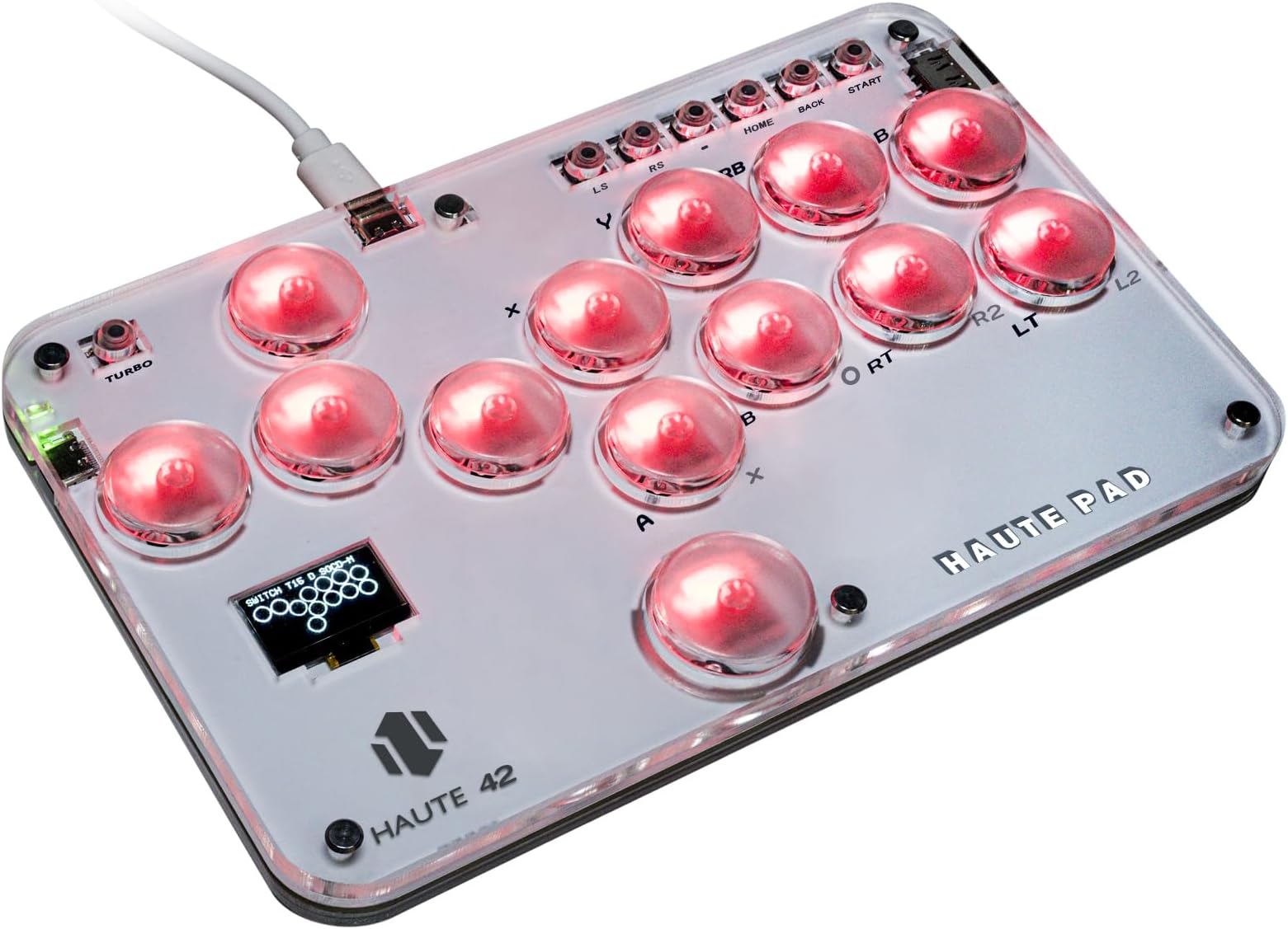 Borcham Haute42 S13 All-Button Arcade Stick, Leverless Arcade Stick Compatible with PC/Ps3/Ps4/Switch/Steam Deck, with DIY RGB & Turbo Functions, Support Hot Swap & SOCD