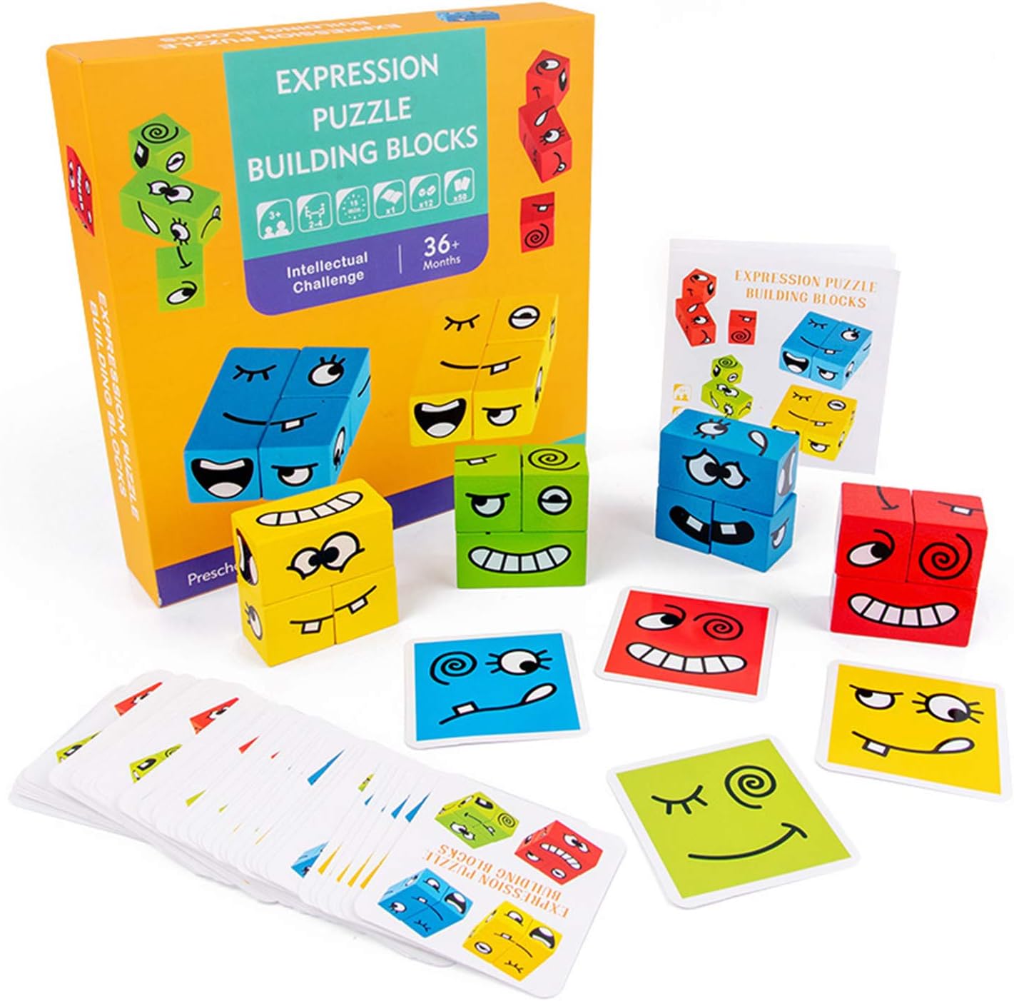 Bisofice Boy's & Girl's Wooden Expression Puzzle (Age 3+)