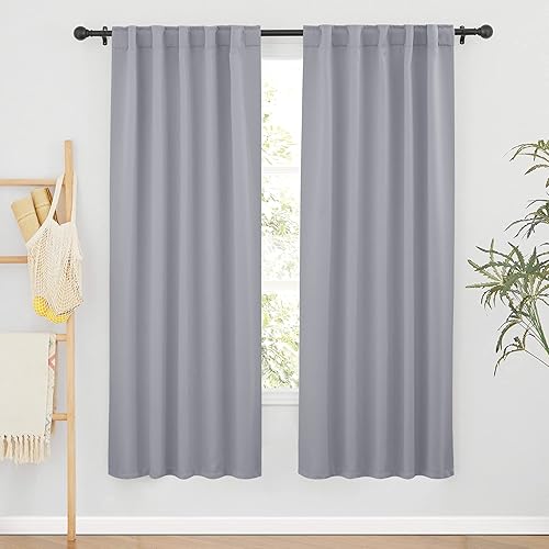 Miniatura 97 de RYB HOME - Cortinas blancas, cortinas para oscurecer la habitación, con aislamiento térmico, juego de cortinas opacas para dormitorio, sala