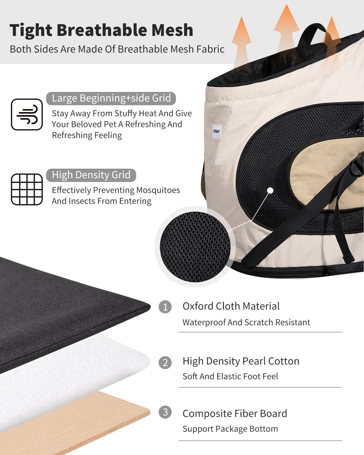 PETCUTE Dog Carrier Backpack,Breathable Dog Front Carriers for Small Dogs Cats,Head Out Design Dog Backpack Carrier with 2 Pockets,Safety Leash,Outdoor Travel Hiking Cycling,Up to 18.7lbs