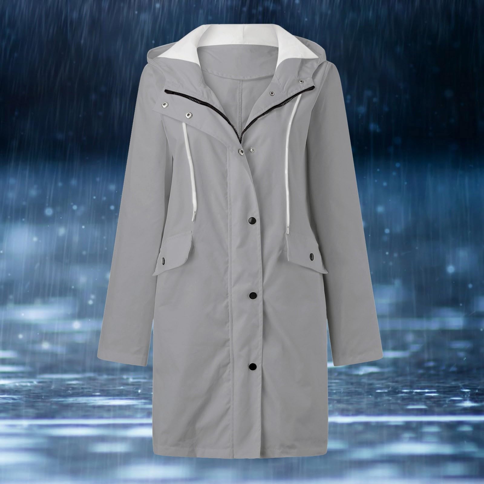 Genérico Chubasquero Mujer Impermeable-Sudadera Con Capucha Para Mujer Abrigo Impermeable Para Lluvia Chaqueta SóLida Para Entrenamiento Chaqueta Impermeable A Prueba De Para Exteriores