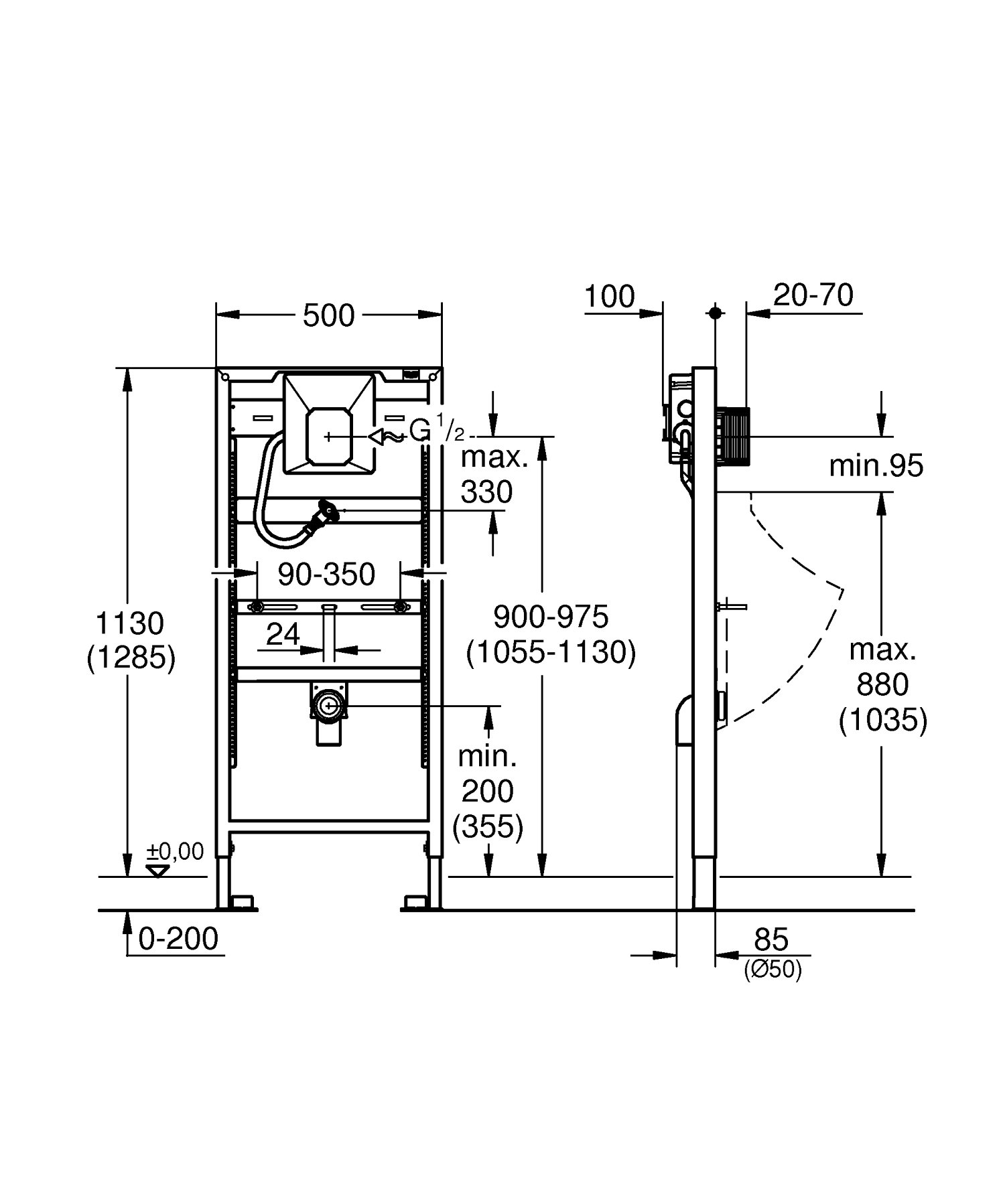 Grohe - Sistema de instalación para urinario con Rapido U Ref. 38786001