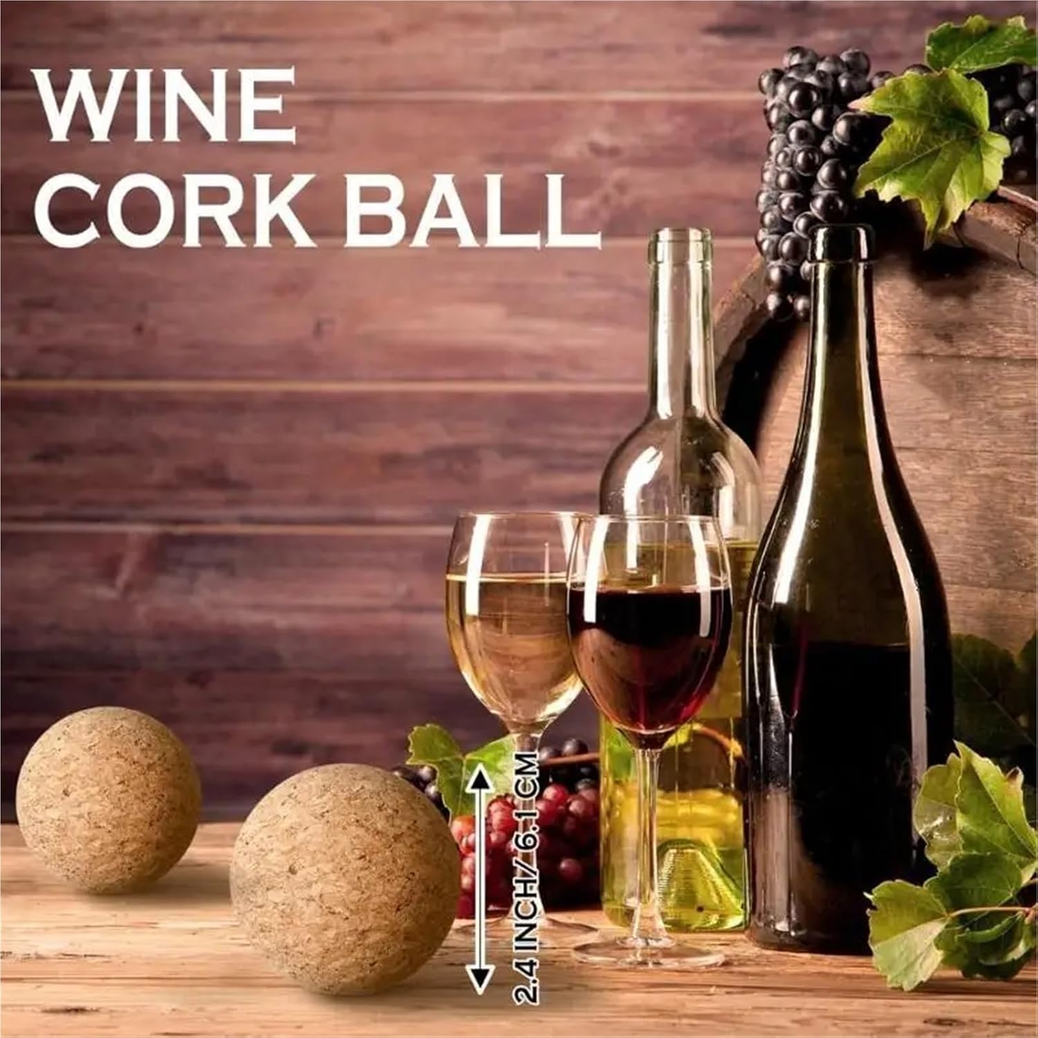 Natural Wood Wine Corks 6Pcs Cork Ball Stoppers Convenient for Wine Bottles