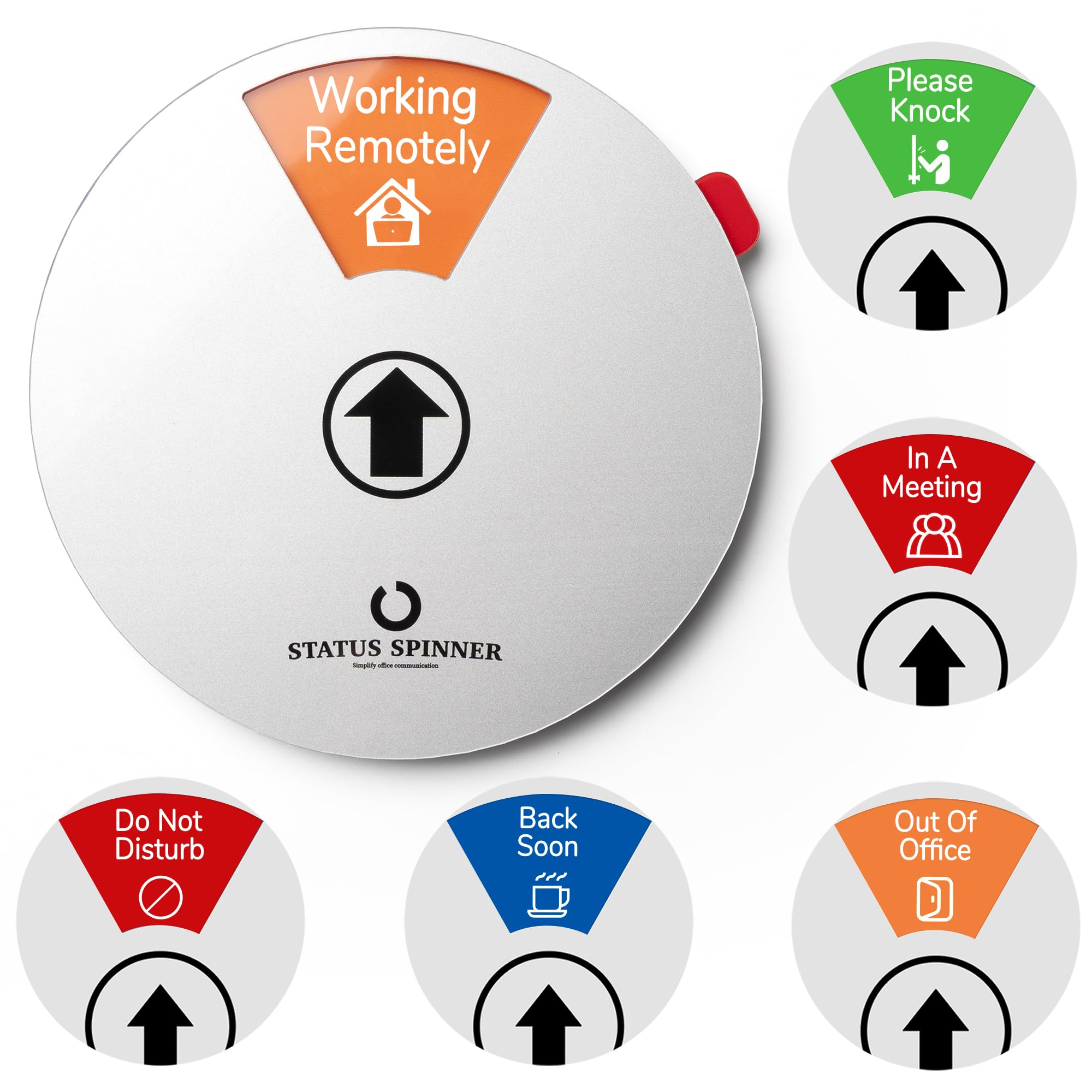 Out of Office Sign - 6 Options, Private, Available, Away, In a Meeting, Do Not Disturb, Wheel (6 Inch)
