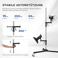 soonpho Acél Tripod Görgőkkel és Csúszó Karral, 10 kg Terhelhetőség, Stúdió Állvány 4