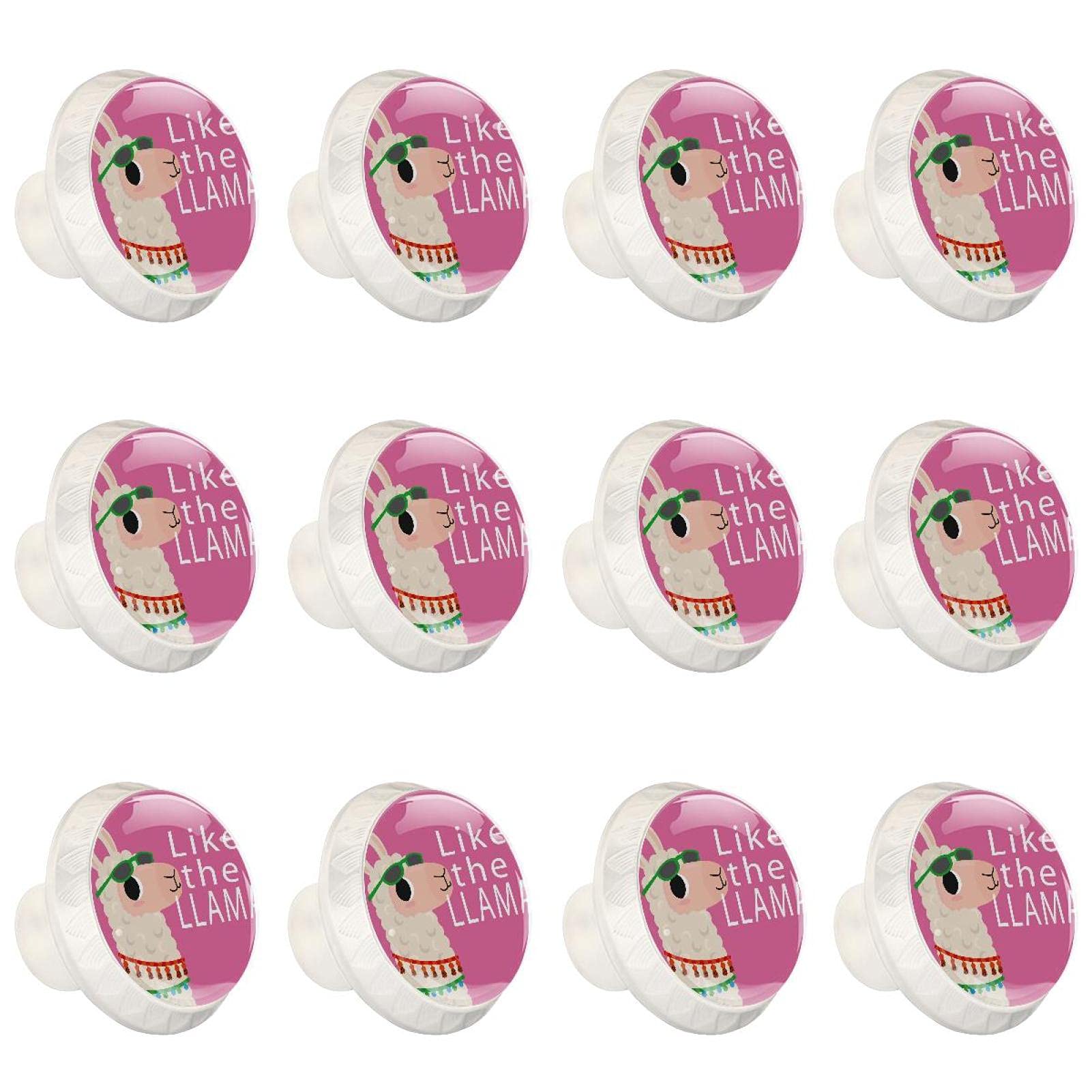 Boutons d'armoires de cuisine boutons de tiroirs commode poignée design animal alpaga rose x12