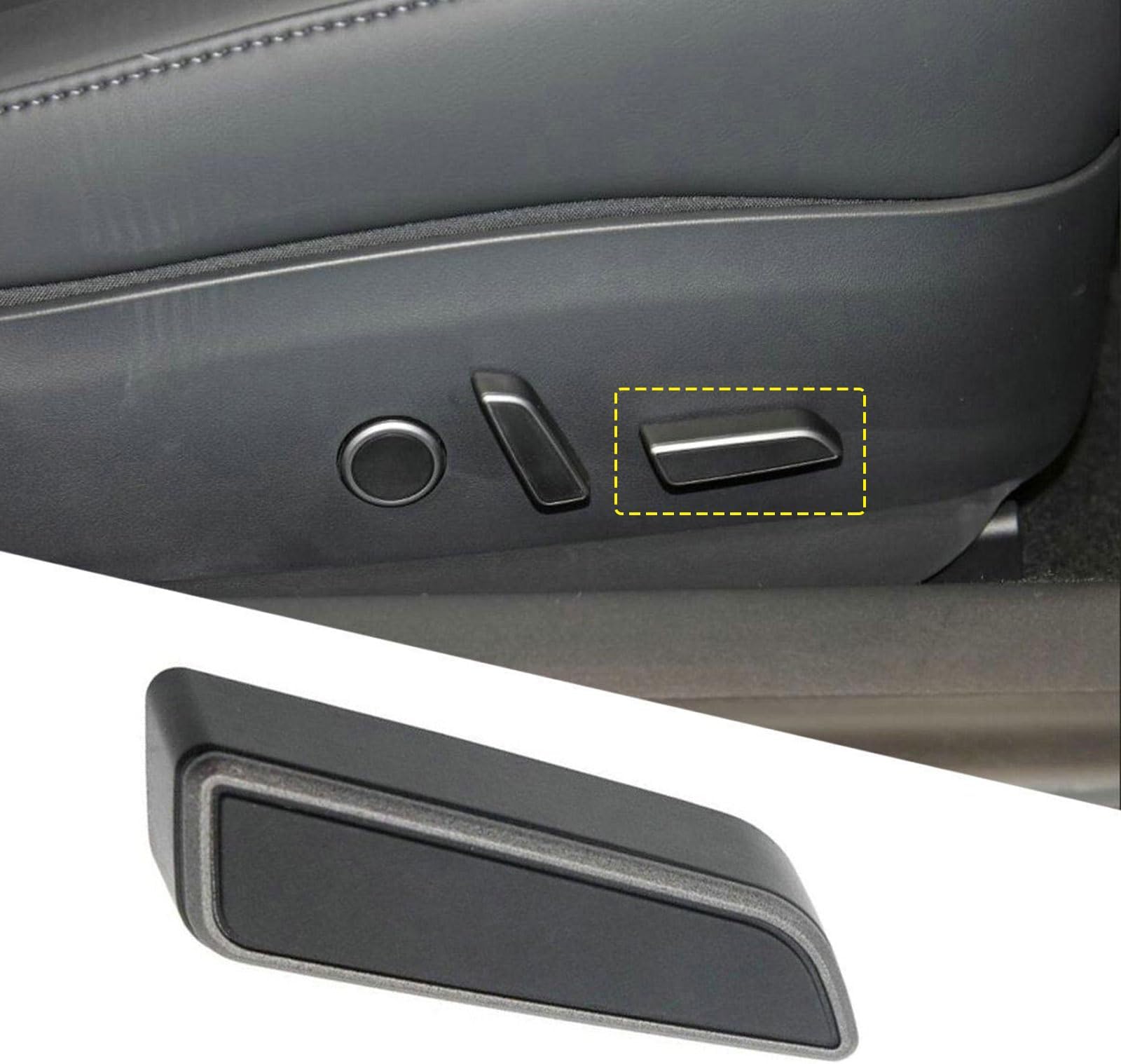 Seat Adjustment Button Black Trims For Tesla Model 3/Y 2021 2022 2023 Front Passenger Side Seats Cushion Forward Button Switch Cover Replacement 1098842-01-D