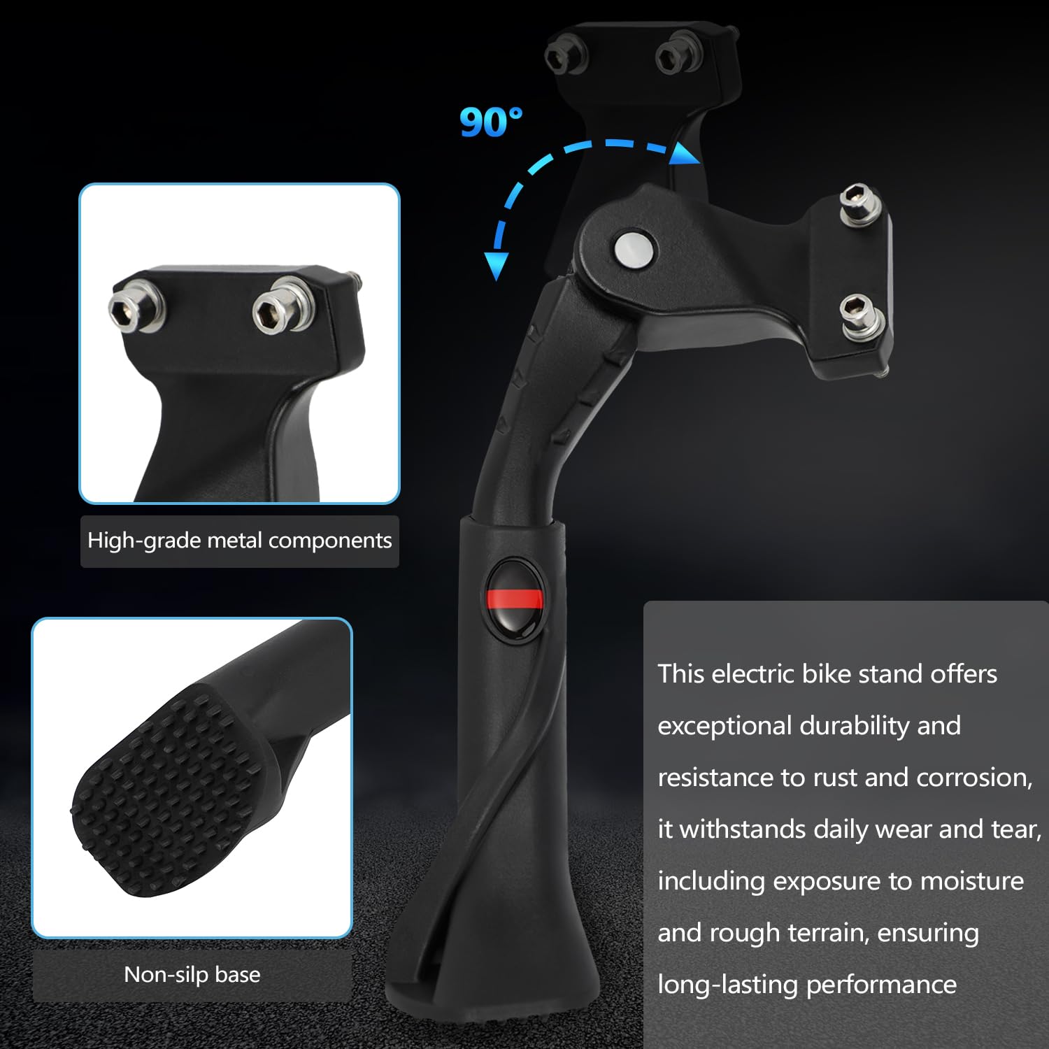 E Bike - Soporte lateral ajustable CNC para bicicleta eléctrica Ridstar Q20