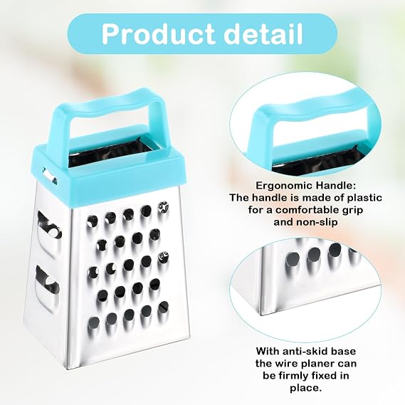 3Pcs Mini Graters, Small Cheese Grater Stainless Steel Box Grater
