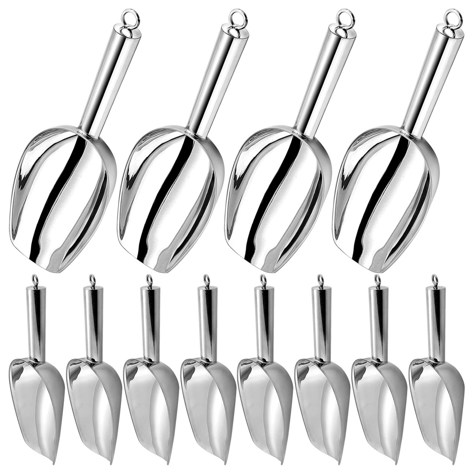 12 Pièces Pelle à Glace en Acier Inoxydable 6 Oz