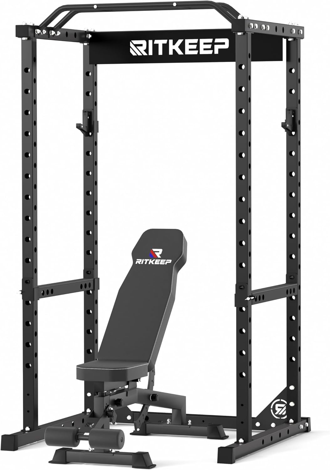 RMAX 2250 Power Rack, 2x2" Squat Rack with Attachments, 1200 lb Capacity Power Cage with 14 Adjustable Height Positions for Home Gym
