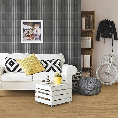 Miniatura 62 de Commomy Azulejos 3D de color verde mate para despegar y pegar, 10 piezas de PVC fino de 11.8 x 11.8 pulgadas para cocina, baño, inquilinos, Verde