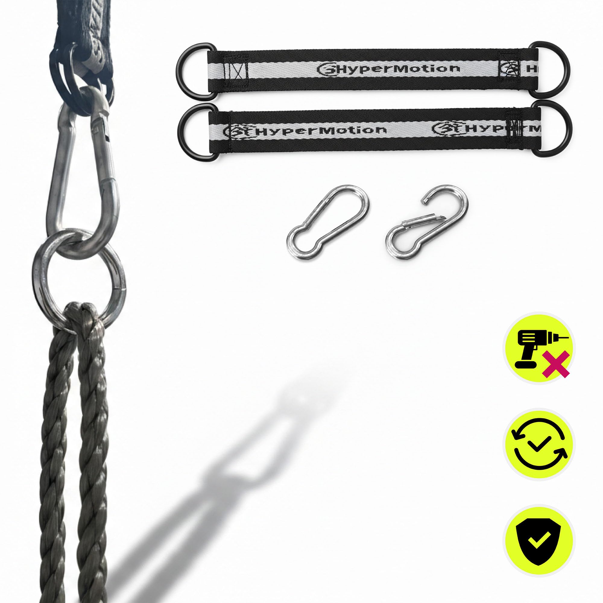 HyperMotion Klettergerüst 6in1 Kinder Indoor Outdoor – Türreck mit Strickleiter, Kletterseil, Schaukel, Turnringen & Trapez aus Buchenholz, höhenverstellbar, ab 3 Jahren, bis 100 kg