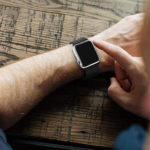 Miniatura 5 de YOUKEX Correas elásticas de acero inoxidable compatibles con Apple Watch 7 de 1.61 pulgadas, 1.77 pulgadas, 1.65 pulgadas, 1.49 pulgadas, 1.57