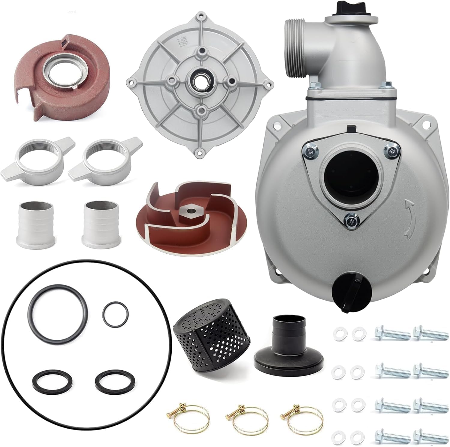 2 Inch Semi-Trash Water Pump Parts Assembly Rebuild Kit for Champion 196cc 212cc for Red Lion Generac Powermate Gas Trash Pump Replacement