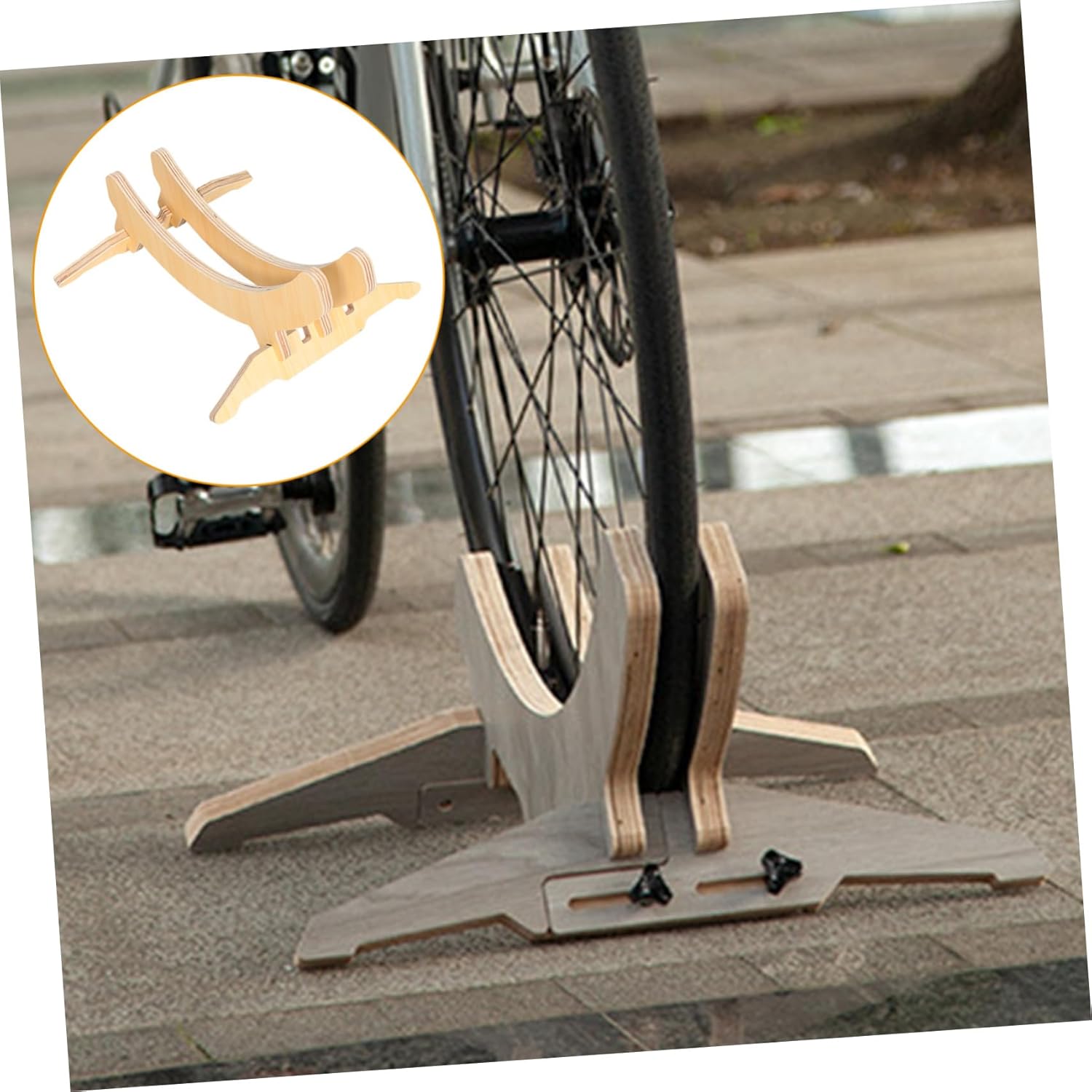 TEHAUX Solid Wood Bike Storage Rack Repair Stand Displaying Stand for Bike Lightweight Compact Rear Rack for Road MTB