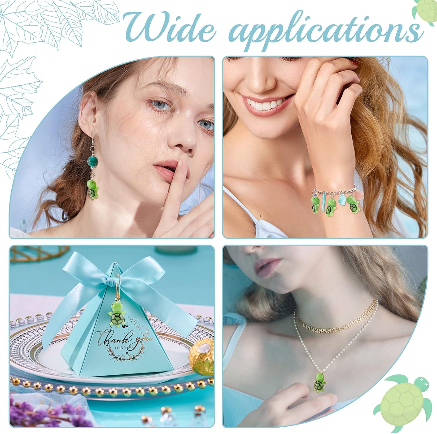 SUNNYCLUE 1 Box 30Pcs Turtle Beads Turtles Charms Bulk Green Resin Tortoise Sea Flatback Charm Bead Summer Ocean Animal Pendants for Jewelry Making Earrings Bracelet Dangle DIY Craft - Image 5