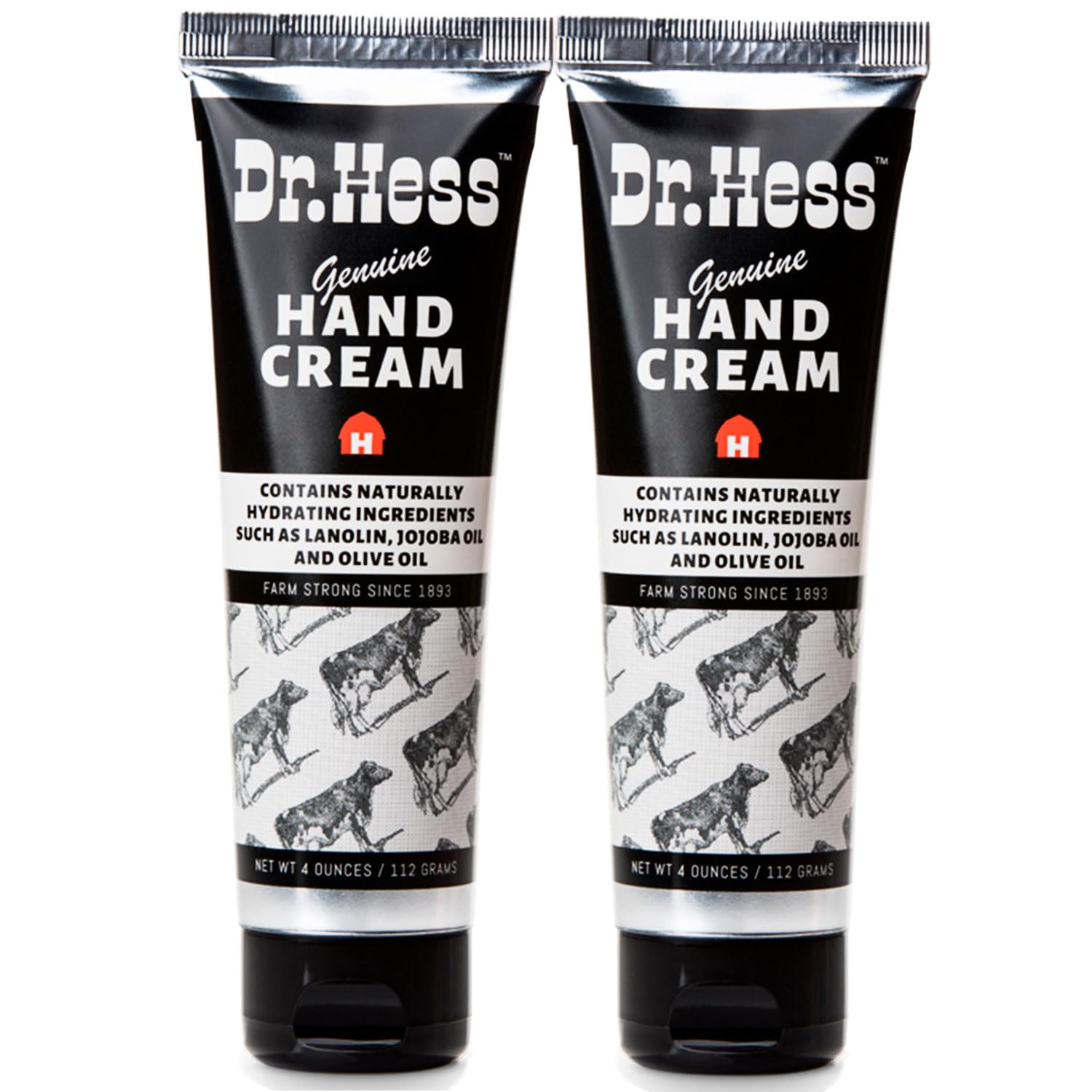 Dr. Hess Genuine Hand Cream, Nourishing lotion for Dry, Cracked Hands & Heels, Eczema Relief, with Lanolin, Beeswax, Olive Oil & Vitamin E, Cruelty-Free, Paraben & Sulfate-Free, 4 oz, 2 Pack