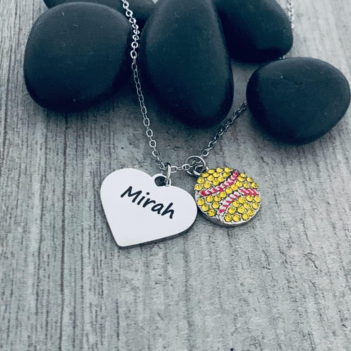 Personalized Engraved Softball Necklace with Name & Number, Custom Girls Softball Gift, Softball Pendent Jewelry, Softball Players & Team Gifts - Image 8