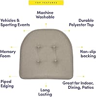 Vista 5 de Sweet Home Collection - Cojín de espuma viscoelástica para silla, con capitoné, parte trasera de goma antideslizante, en forma de U, 17 x 16