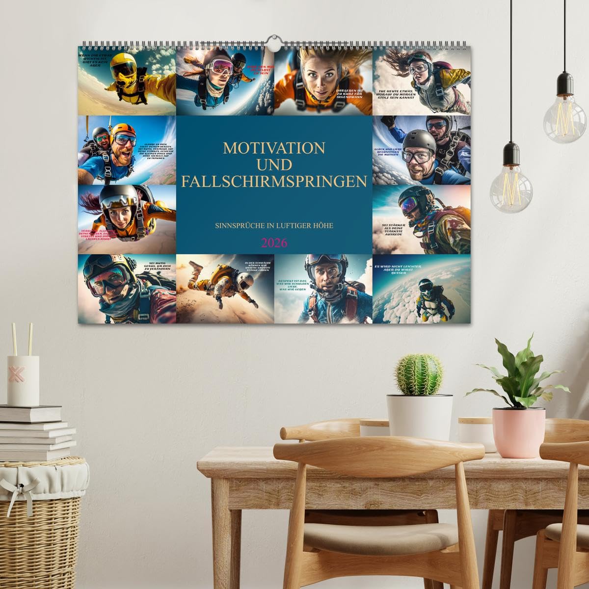 Motivation und Fallschirmspringen (Wandkalender 2026 DIN A2 quer), CALVENDO Monatskalender: Einzigartige Bildmotive gepaart mit wunderbaren ... nicht nur für Skydiver (CALVENDO Menschen)