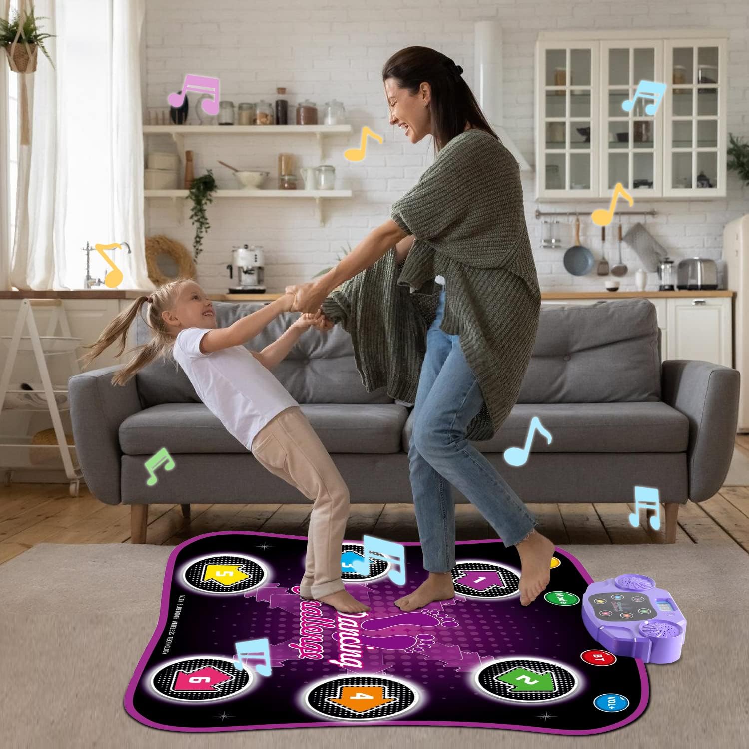 Dance Mats for Kids Ages 4-8, Dance Mat with Bluetooth, Built-in Music, 3 Languages Melodies, 5 Modes, Electronic Dance Mats for Kids with Anti-Slip Mat, Dance Mats Birthday - Image 6