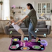 Vista 6 de Alfombrillas de baile para niños de 4 a 8 años, tapete de baile con Bluetooth, música integrada, melodías de 3 idiomas, 5 modos, alfombrillas