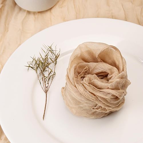 Miniatura 3 de Dololoo Juego de 6 servilletas de gasa de 20 x 20 pulgadas, hechas a mano, cuadradas, rústicas, para fiestas, bodas, eventos, cenas familiares,