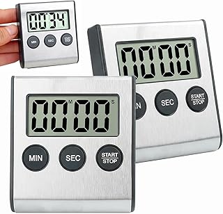 Digital Kurzzeitmesser Küchentimer - 2Pcs Kurzzeitwecker Digital with Magnet & Loud Alarm, Stoppuhr Digital für Cooking, Studying, Sports & Meetings, Timer Digital, Eieruhr Magnetisch