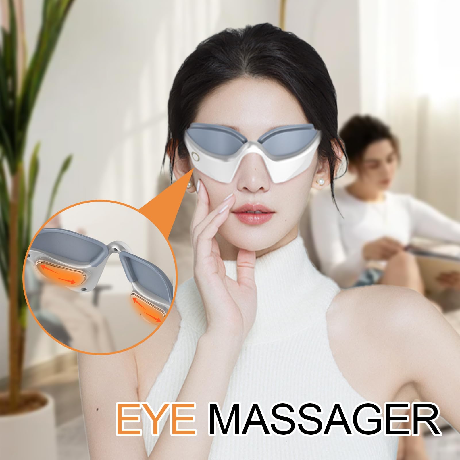 Massager di occhi intelligenti, massaggiatore per gli occhi con calore,Occhiali oculari Massager riscaldato | Masche di sonno ricaricabile Massaging, ombreggiatura Smart Timer a 360 gradi