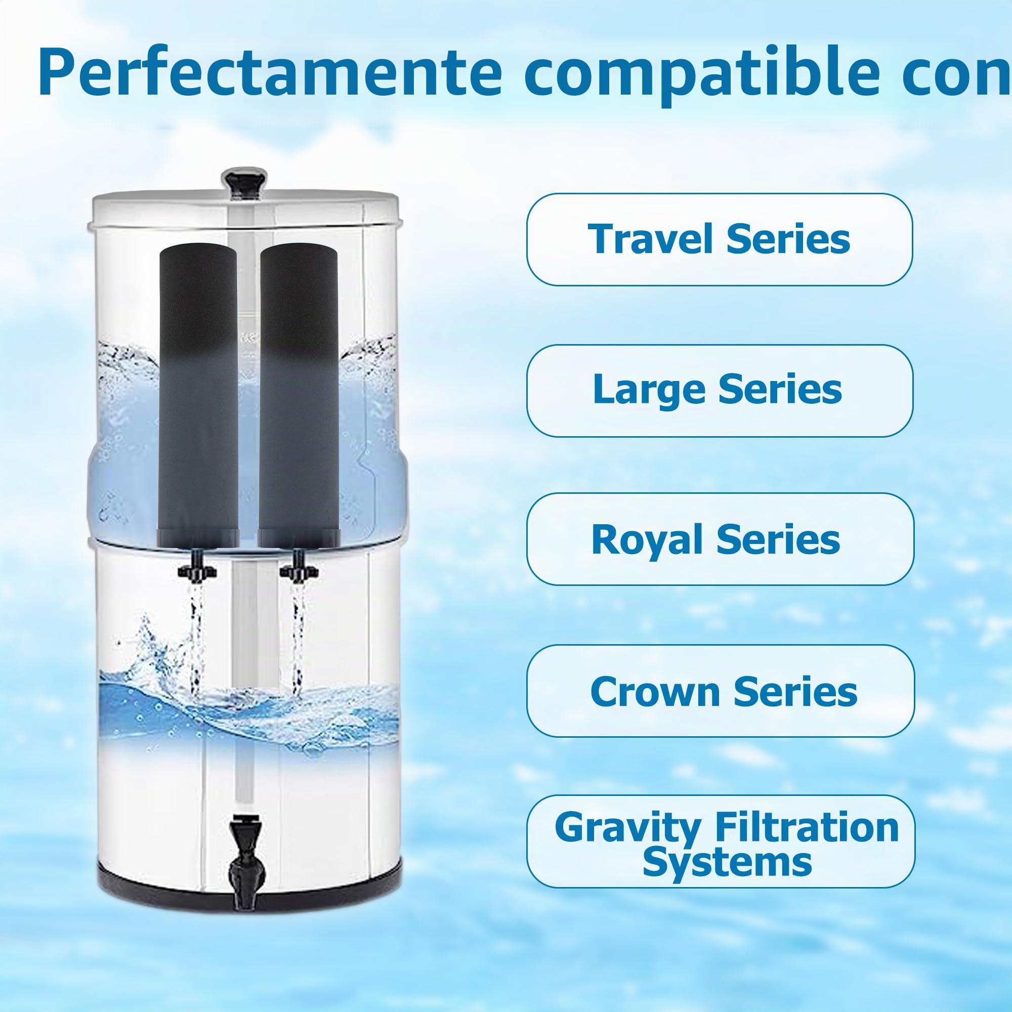 Filtro de agua de repuesto para filtros de carbón activado negro BB9-2®, paquete de 4