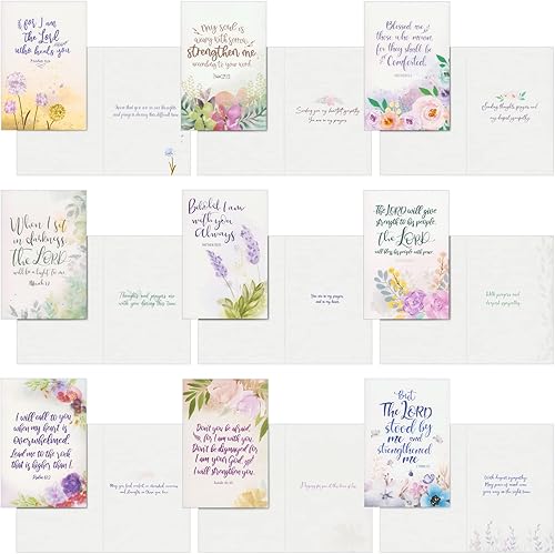 Miniatura 3 de Faithful Finds - Tarjetas de condolencias religiosas con sobres, acuarela floral (4 x 6 pulgadas, paquete de 36)