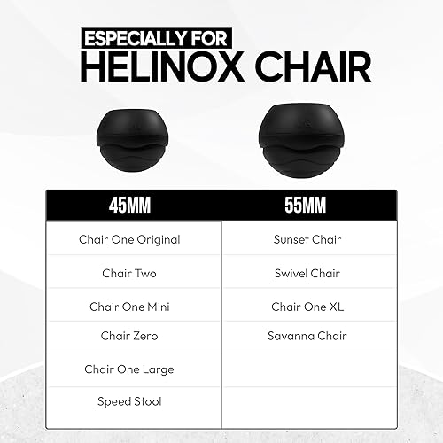 Miniatura 7 de Patas de goma estabilizadoras para silla de campamento Helinox  Tapa duradera para patas de silla de exterior, ayuda a la estabilidad en superficies