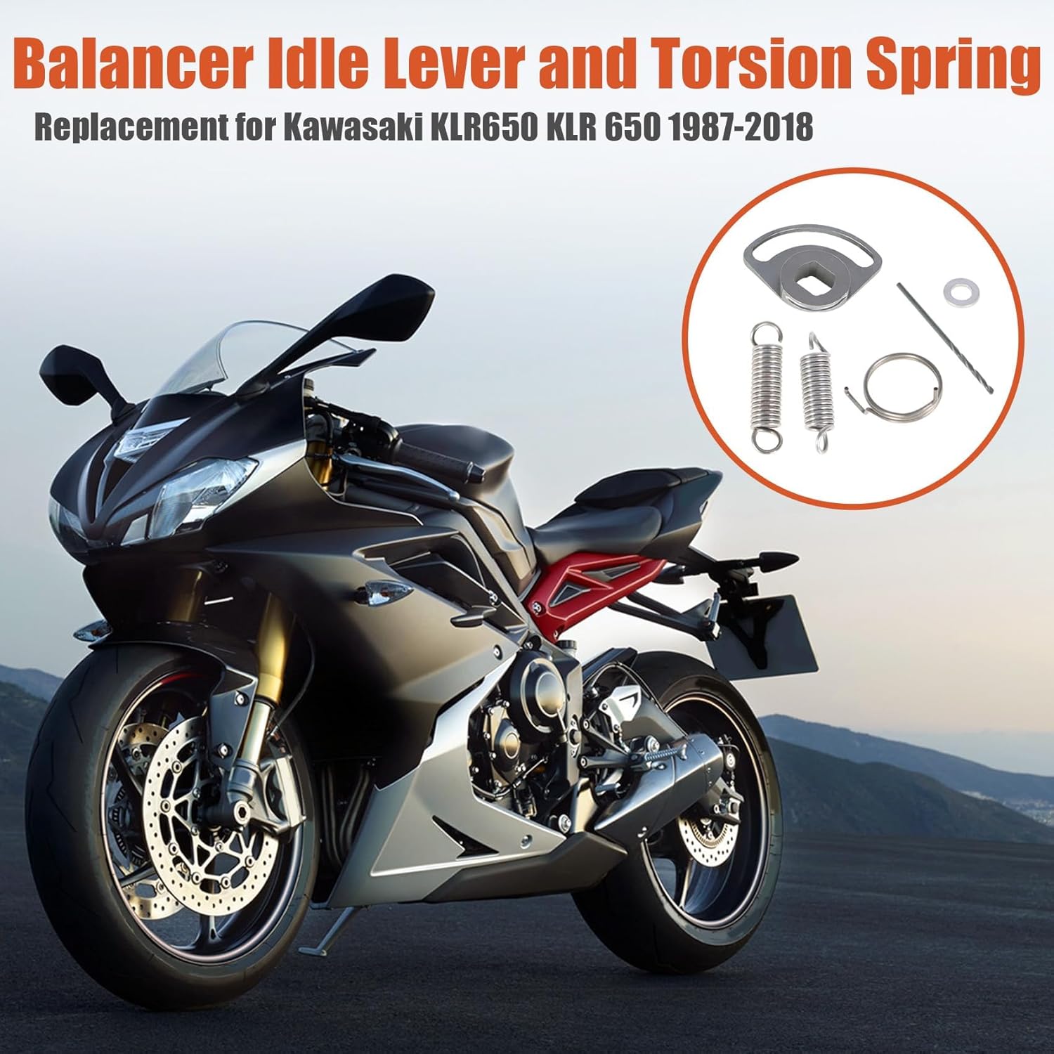 labwork Motorcycle Balancer Idle Lever and Torsion Spring Holder Replacement for Kawasaki KLR650 KLR 650 1987-2018