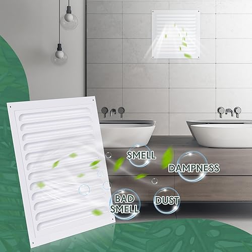 Miniatura 41 de 2 rejillas de ventilación de aluminio a dos aguas de 6 x 6 pulgadas, rejillas de ventilación de metal a dos aguas con tornillo y malla de pantalla