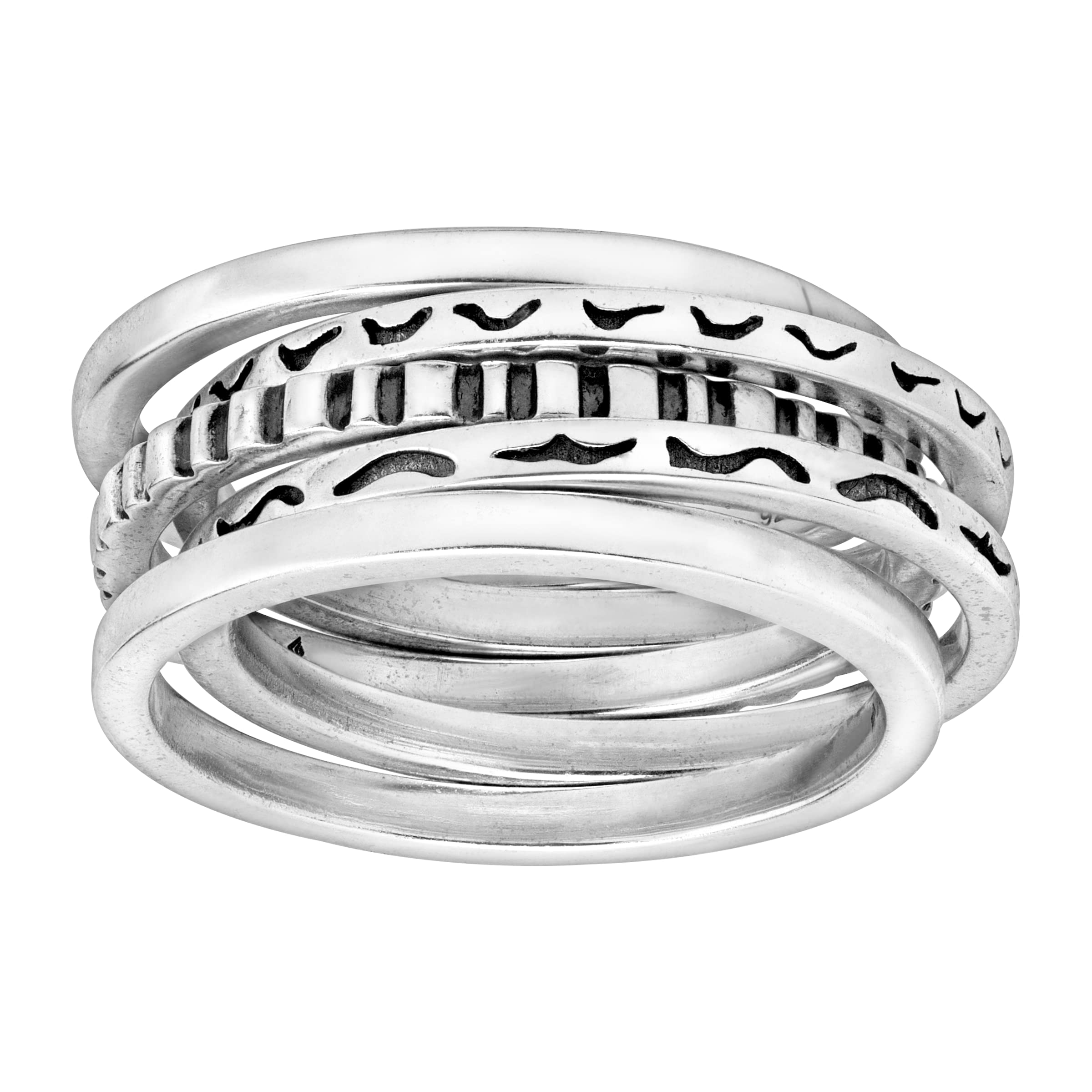 Silpada 'Antilles' Set of Five Stacking Rings in Sterling Silver