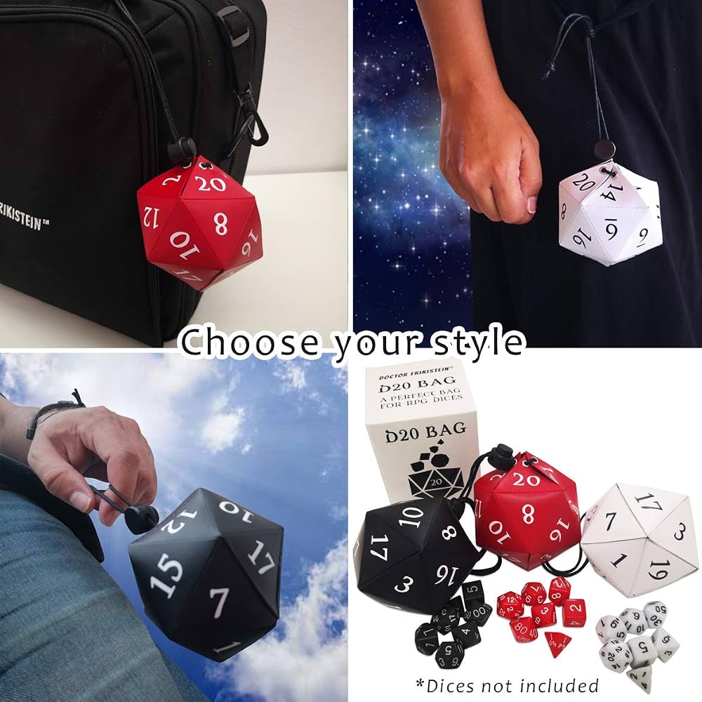 Board Games- Dice Bag Ultra Pro-D20-Borsa per Dadi in Peluche, Colore Nero, 15680