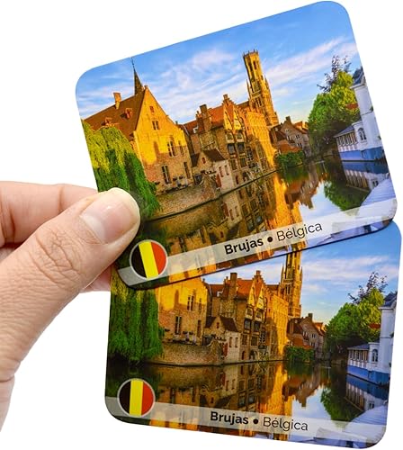 Miniatura 9 de Menique Paquete de juego de memoria español  Banderas del Mundo + Explora el Mundo  200 cartas, 100 pares  Banderas, capitales y lugares icónicos