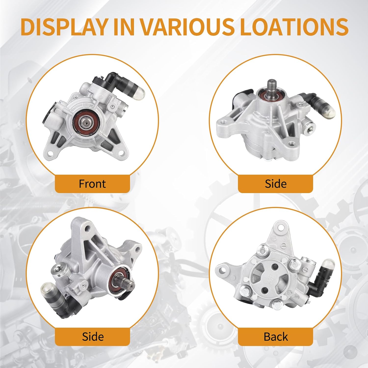 Power Steering Pump Compatible with Honda Accord L4 2.4L 2003 2004 2005 Replace 21-5341, 96-5341, 56110RAAA01, 56110-RAA-A01, 56110-PND-003, 56110-RAA-A03, 56100-RAA-A01RM, 215341, 965341