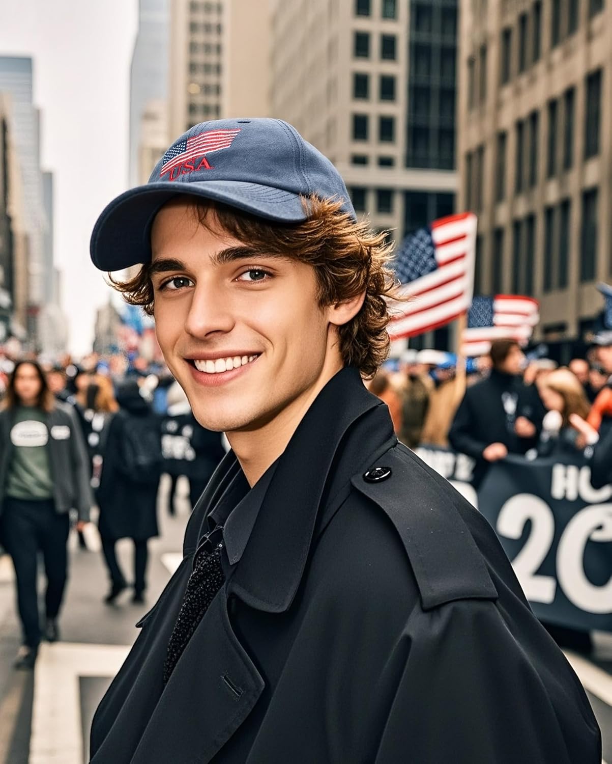 USA Baseball Cap American Flag Washed Hat Adjustable Cotton Unconstructed Embroidered Cap - Image 6