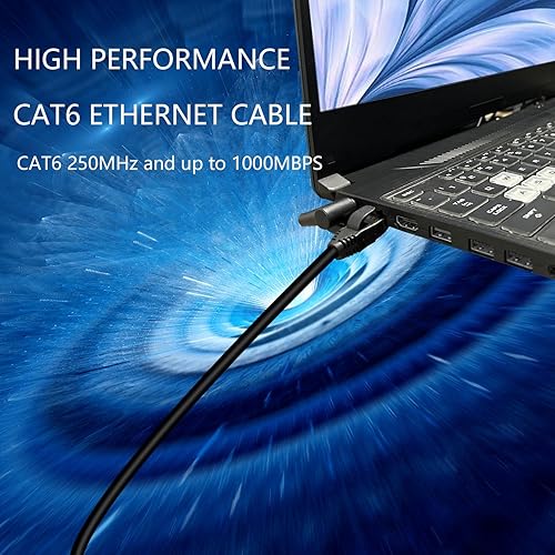 Miniatura 7 de RIIEYOCA Cable de conexión Ethernet Cat6 de encendidoapagado RJ45 macho a hembra, cable de red de Internet de alta velocidad LAN con interruptor de