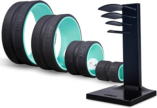 Chirp Wheel & Rack Bundle A Complete Back Care Solution Including Storage, Alleviating Back Pain, Deep Tissue, and Trigger Point Therapy. Conveniently Stores Four Wheel Sizes - Mint, 4 Pack