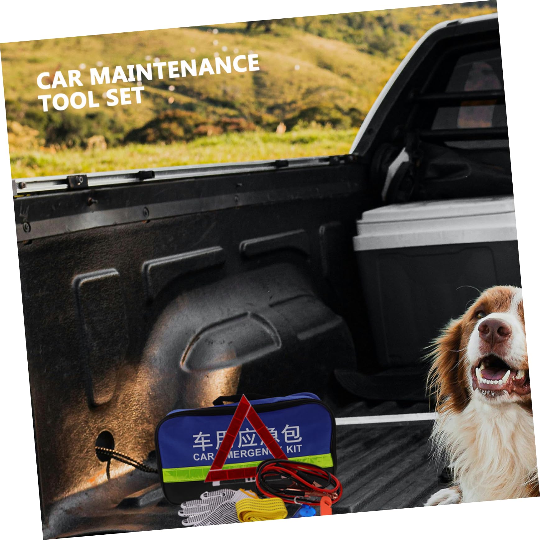 Kit Attrezzi Auto Emergenza in Abs, Gomma e Metallo | Kit di Assistenza Stradale, 8 Pezzi per Ispezioni Veicolo, Accesso Rapido in Viaggio