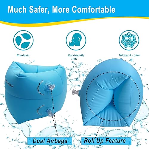 Miniatura 3 de Inflatable Arm Swimming Floats Bands, Floatation Water Wings, Swimming Arm Ring Floatie for Children and Adults